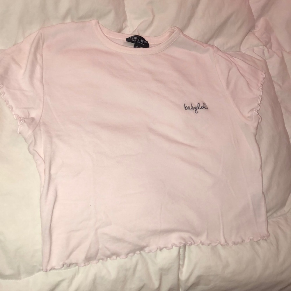 Topshop Crop Baby Doll Shirt